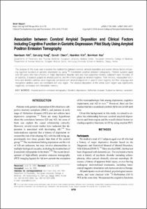 Association between Cerebral Amyloid Deposition and Clinical Factors Including Cognitive Function in Geriatric Depression: Pilot Study Using Amyloid Positron Emission Tomography
