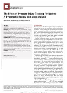 The Effect of Pressure Injury Training for Nurses: A Systematic Review and Meta-analysis