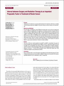 Interval between Surgery and Radiation Therapy Is an Important Prognostic Factor in Treatment of Rectal Cancer
