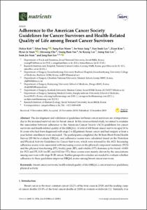 Adherence to the American Cancer Society Guidelines for Cancer Survivors and Health-Related Quality of Life among Breast Cancer Survivors