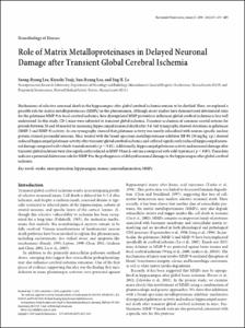 Role of Matrix Metalloproteinases in Delayed Neuronal Damage after Transient Global Cerebral Ischemia
