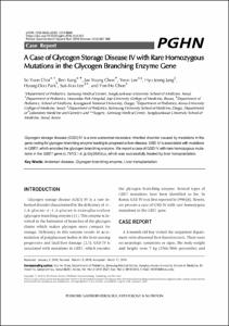 A Case of Glycogen Storage Disease IV with Rare Homozygous Mutations in the Glycogen Branching Enzyme Gene