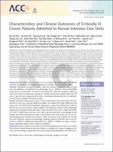 Characteristics and Clinical Outcomes of Critically Ill Cancer Patients Admitted to Korean Intensive Care Units