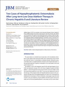 Two Cases of Hypophosphatemic Osteomalacia After Long-term Low Dose Adefovir Therapy in Chronic Hepatitis B and Literature Review
