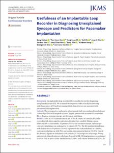 Usefulness of an Implantable Loop Recorder in Diagnosing Unexplained Syncope and Predictors for Pacemaker Implantation