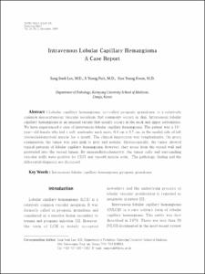 Intravenous Lobular Capillary Hemangioma
A Case Report