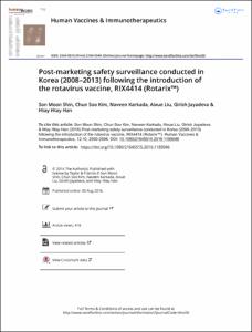 Post-marketing safety surveillance conducted in Korea (2008-2013) following the introduction of the rotavirus vaccine, RIX4414 (Rotarix)
