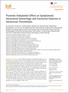 Prestroke Antiplatelet Effect on Symptomatic Intracranial Hemorrhage and Functional Outcome in Intravenous Thrombolysis