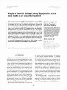 Analysis of Methicillin Resistance among Staphylococcus aureus Blood Isolates in an Emergency Department