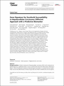 Gene Signature for Sorafenib Susceptibility in Hepatocellular Carcinoma: Different Approach with a Predictive Biomarker