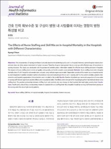 간호 인력 확보수준 및 구성이 병원 내 사망률에 미치는 영향의 병원특성별 비교