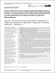 Target achievement with maximal statin-based lipid-lowering therapy in Korean patients with familial hypercholesterolemia: A study supported by the Korean Society of Lipid and Atherosclerosis
