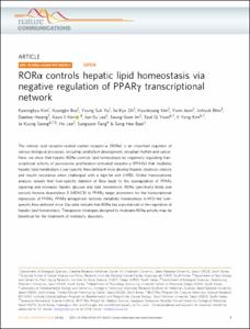 RORα controls hepatic lipid homeostasis via negative regulation of PPARγ transcriptional network