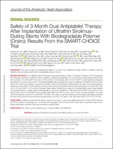 Safety of 3-Month Dual Antiplatelet Therapy After Implantation of Ultrathin Sirolimus-Eluting Stents With Biodegradable Polymer (Orsiro): Results From the SMART-CHOICE Trial