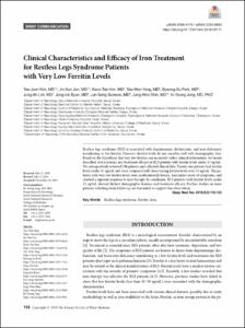 Clinical Characteristics and E cacy of Iron Treatment for Restless Legs Syndrome Patients with Very Low Ferritin Levels
