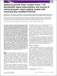 Epidermal growth factor receptor intron 1 CA dinucleotide repeat polymorphism and survival of advanced gastric cancer patients treated with cetuximab plus modified FOLFOX6