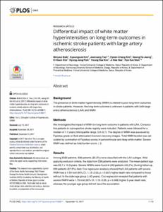 Differential impact of white matter hyperintensities on long-term outcomes in ischemic stroke patients with large artery atherosclerosis