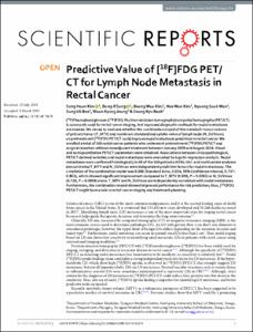 Predictive Value of [18F]FDG PET/ CT for Lymph Node Metastasis in Rectal Cancer