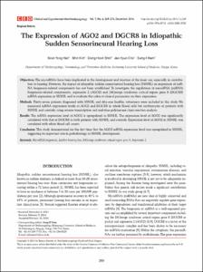 The Expression of AGO2 and DGCR8 in Idiopathic Sudden Sensorineural Hearing Loss