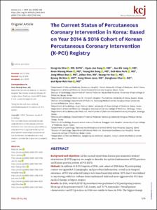 The Current Status of Percutaneous Coronary Intervention in Korea: Based on Year 2014 & 2016 Cohort of Korean Percutaneous Coronary Intervention (K-PCI) Registry