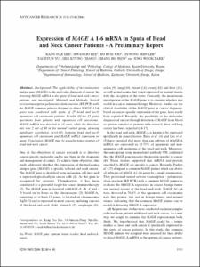 Expression of MAGE A 1-6 mRNA in Sputa of Head and Neck Cancer Patients - A Preliminary Report