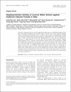 Hepatoprotective Activity of Licorice Water Extract against
Cadmium-induced Toxicity in Rats