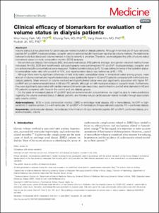 Clinical efficacy of biomarkers for evaluation of volume status in dialysis patients