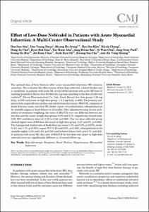 Effect of Low-Dose Nebivolol in Patients with Acute Myocardial Infarction: A Multi-Center Observational Study