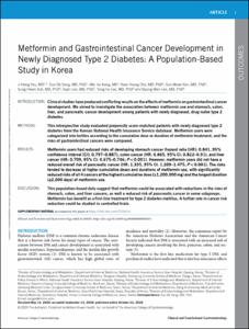 Metformin and Gastrointestinal Cancer Development in Newly Diagnosed Type 2 Diabetes: A Population-Based Study in Korea