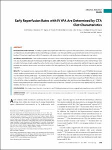 Early Reperfusion Rates with IV tPA are Determined by CTA Clot Characteristics