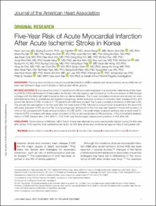 Five-Year Risk of Acute Myocardial Infarction After Acute Ischemic Stroke in Korea