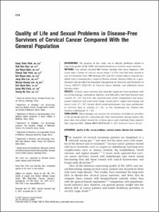 Quality of Life and Sexual Problems in Disease-Free Survivors of Cervical Cancer Compared With the General Population