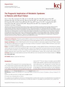 The Prognostic Implication of Metabolic Syndrome in Patients with Heart Failure