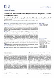 Correlation between Claudins Expression and Prognostic Factors in Prostate Cancer