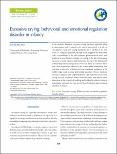 Excessive crying: behavioral and emotional regulation disorder in infancy