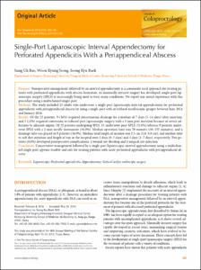 Single-Port Laparoscopic Interval Appendectomy for Perforated Appendicitis With a Periappendiceal Abscess