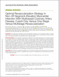 Optimal Revascularization Strategy in Non-ST-Segment-Elevation Myocardial Infarction With Multivessel Coronary Artery Disease: Culprit-Only Versus One-Stage Versus Multistage Revascularization