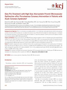 Does Pre-Treatment with High Dose Atorvastatin Prevent Microvascular Dysfunction after Percutaneous Coronary Intervention in Patients with Acute Coronary Syndrome?