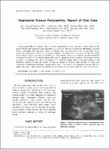 Segmental Groove Pancreatitis: Report of One Case