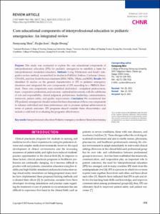 Core educational components of interprofessional education in pediatric emergencies: An integrated review