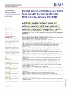Clinical Course and Outcomes of 3,060 Patients with Coronavirus Disease 2019 in Korea, January-May 2020