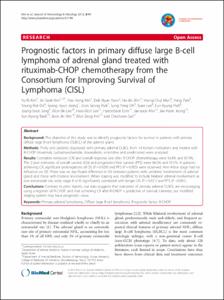 Prognostic factors in primary diffuse large B-cell lymphoma of adrenal gland treated with rituximab-CHOP chemotherapy from the Consortium for Improving Survival of Lymphoma (CISL)