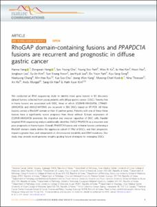 RhoGAP domain-containing fusions and PPAPDC1A fusions are recurrent and prognostic in diffuse gastric cancer