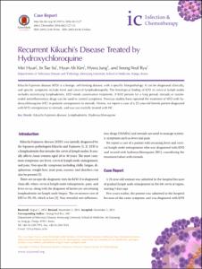 Recurrent Kikuchi's Disease Treated by Hydroxychloroquine