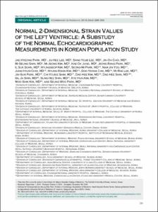 Normal 2-Dimensional Strain Values of the Left Ventricle: A Substudy of the Normal Echocardiographic Measurements in Korean Population Study.