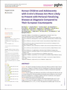 Korean Children and Adolescents with Crohn's Disease Are More Likely to Present with Perianal Fistulizing Disease at Diagnosis Compared to Their European Counterparts
