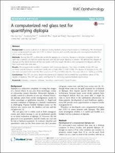 A computerized red glass test for quantifying diplopia