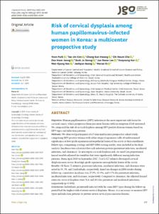 Risk of cervical dysplasia among human papillomavirus-infected women in Korea: a multicenter prospective study