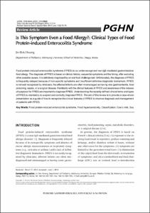 Is This Symptom Even a Food Allergy?: Clinical Types of Food Protein-induced Enterocolitis Syndrome