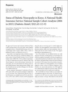 Status of Diabetic Neuropathy in Korea: A National Health Insurance Service-National Sample Cohort Analysis (2006 to 2015) (Diabetes Metab J 2021;45:115-9)